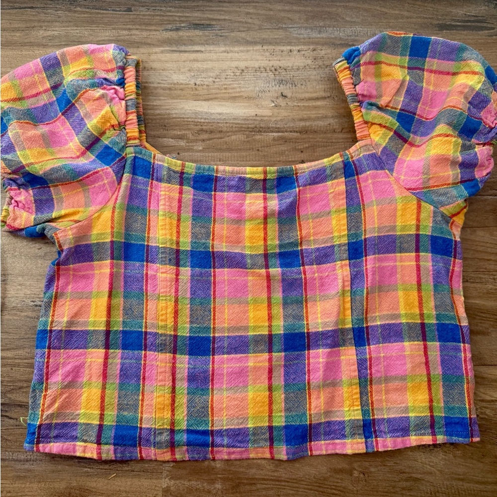OLD NAVY GIRLS PUFFED SLEEVE PATTERNED BLOUSE SIZE XXL